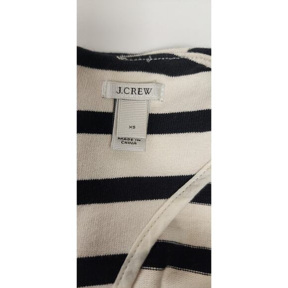 J. Crew Women's Size XS Black & Brown Raglan Sailor Stripe 3/4 Sleeve Top Blouse - Picture 5 of 6